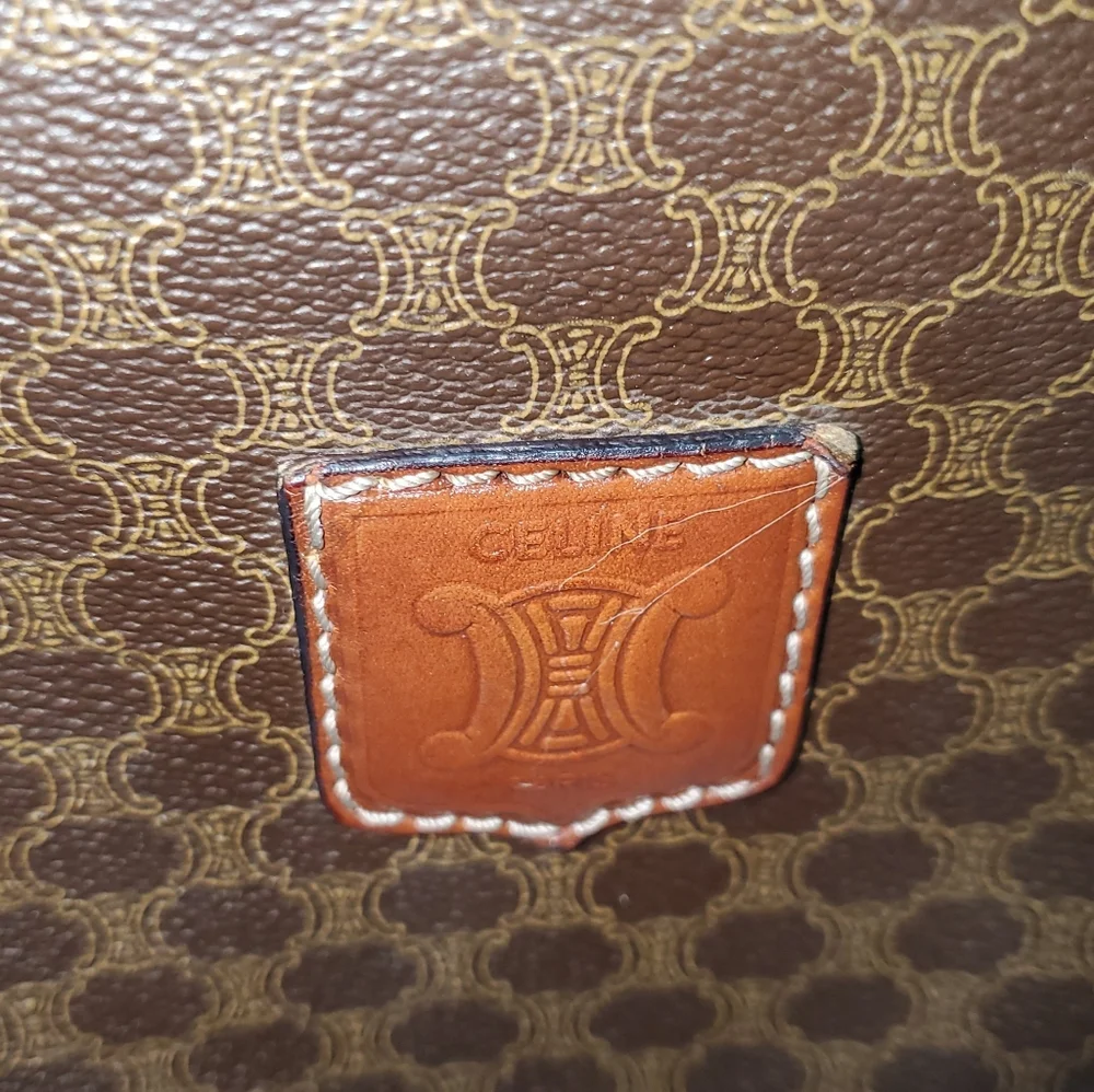 Celine Vintage Boston Bag  in Brown Macadame Coated  Canvas . - Picture 10 of 13